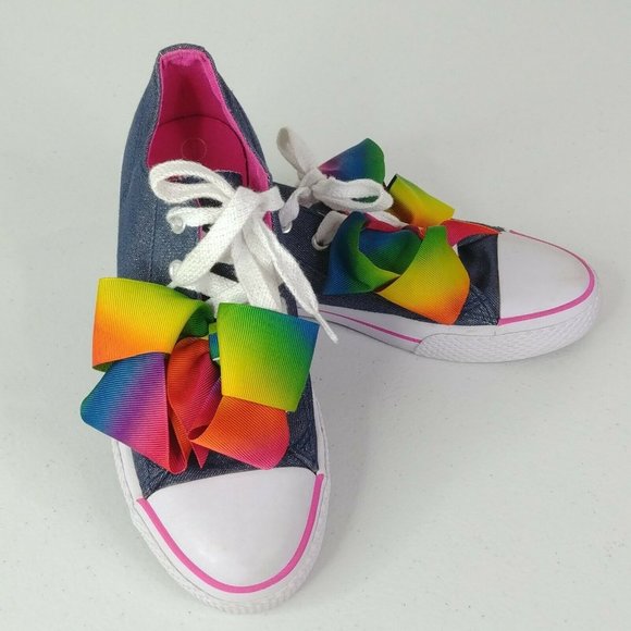 JoJo Siwa Legacee Denim Sneakers Girls Size 4 With Big Iconic Bows - Picture 7 of 8
